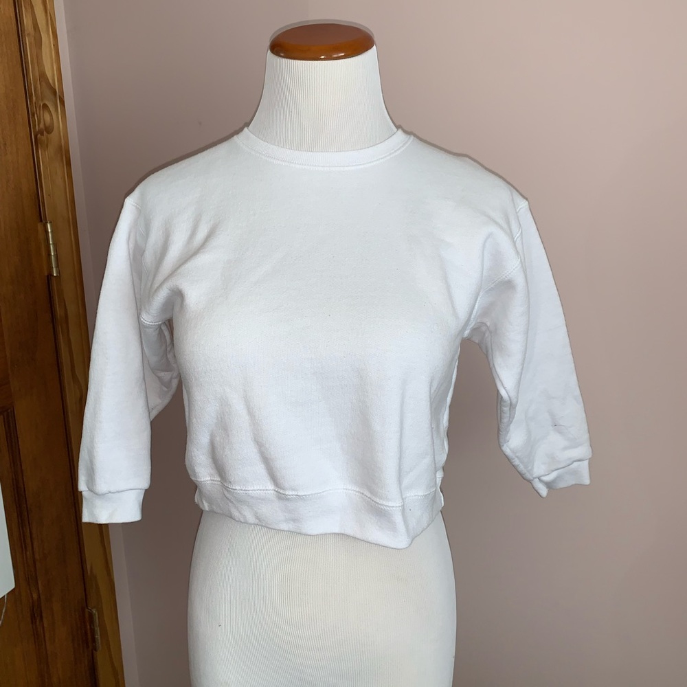 White crew neck sweatshirt from Hanes